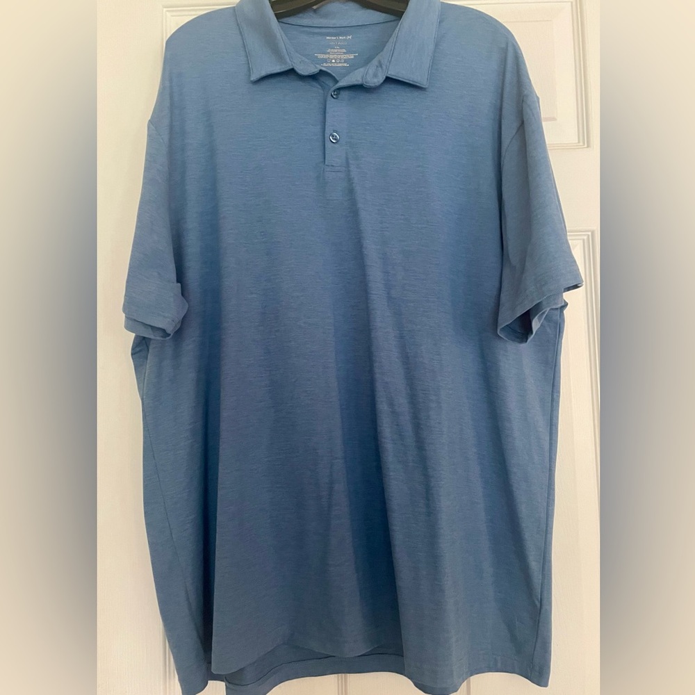 Men’s Soft Cotton Blue Polo size XXL - 48chest 31” length - fits XL